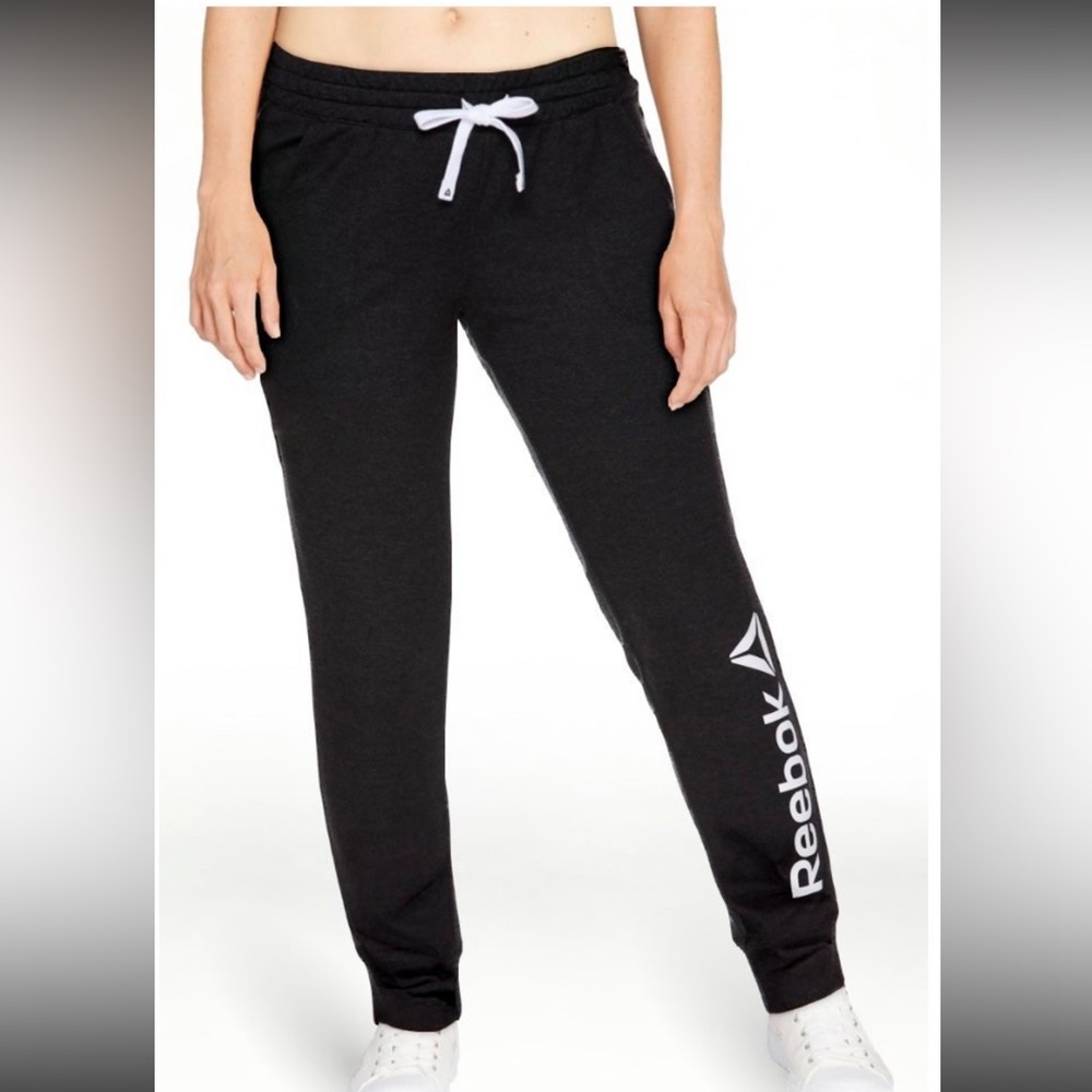 Reebok Women's All Day Cuffed Jogger bottoms MEDIUM dark grey lounge gym
